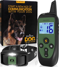 Load image into Gallery viewer, INVIROX Shock Collar for Large Dog [Spark K9] 124 Levels with Remote 1100yd Range, Night-Light Mode for Medium Dogs IP67 Waterproof Training Collar for Dogs
