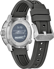 Load image into Gallery viewer, Citizen Men's Eco-Drive Promaster Eco Nighthawk Watch, Stainless Steel, Black Polyurethane Strap, Gray Dial, Dual Time, Date (Model: BJ7004-43H)
