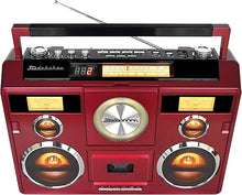 Load image into Gallery viewer, Studebaker Sound Station Portable Stereo Boombox with Bluetooth/CD/AM-FM Radio/Cassette Recorder (Red)
