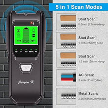 Load image into Gallery viewer, Stud Finder Wall Scanner, 5 in 1 Multifunction Stud Locator with Upgraded Smart Sensor, HD LCD Display and Audio Alarm for The Center &amp; Edge of Metal, Studs, AC Wire, and Pipe Detection (Dull Black)
