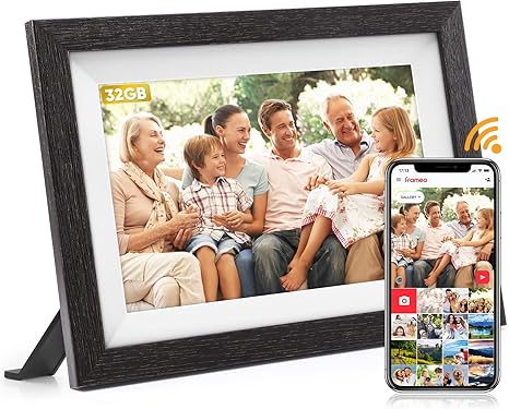 Frameo 32GB Digital Picture Frame 10.1 inch Smart WiFi Digital Photo Frames 1280x800 IPS HD Touch Screen Auto-Rotate Share Pictures Videos from Phone Via Frameo App Gifts for Mon Father Women