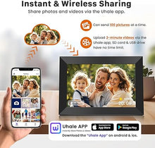 Load image into Gallery viewer, FANGOR 10.1 Inch WiFi Digital Picture Frame 1280x800 HD IPS Touch Screen, Electronic Smart Photo Frame with 32GB Storage, Auto-Rotate, Instantly Share Photos/Videos via Uhale App from Anywhere
