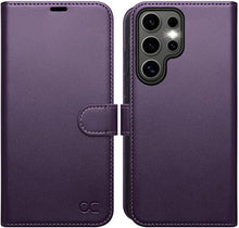 Load image into Gallery viewer, OCASE Compatible with Galaxy S25 Ultra Wallet Case, PU Leather Flip Folio Case with Card Holders RFID Blocking Kickstand [Shockproof TPU Inner Shell] Protective Phone Cover 6.9 Inch 2025, Dark Purple
