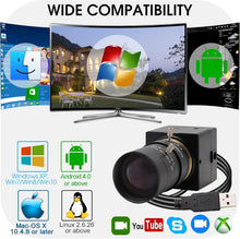 Load image into Gallery viewer, SVPRO Telephoto Webcam Mac Compatible 1MP USB Camera with 5-50mm Optical Zoom Lens Manual Focus Webcam UVC PC Cam for Windows Linux Android MAC,1280x720 USB2.0 CMOS Video Camera for Security,Streaming
