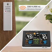Load image into Gallery viewer, La Crosse Technology Advanced Weather Station with Full-Color LCD &amp; Atomic Time - Monitor Indoor/Outdoor Conditions with Temperature Alerts and Humidity Readings with Transmission Range of 300 Feet
