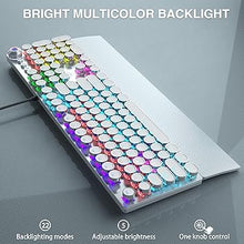 Load image into Gallery viewer, AULA F2088 Typewriter Style Mechanical Gaming Keyboard,Rainbow LED Backlit,Removable Wrist Rest,Media Control Knob,Retro Punk Round Keycaps,USB Wired Computer Keyboard,White
