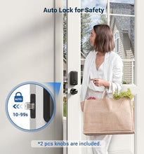 Load image into Gallery viewer, Veise Fingerprint Door Lock with 2 Door Knobs - Keyless Entry Door Lock with Handle, Electronic Keypad Deadbolt, Smart Front Door Lock Set, Auto Lock, Waterproof, Easy Installation, Oil-Rubbed Bronze
