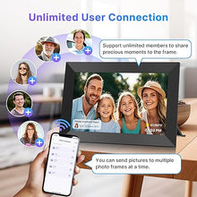 Load image into Gallery viewer, Uhale Digital Picture Frame 32GB Storage 10.1 Inch WiFi Electronic Photo Frame SD Card Slot Desktop IPS Touch Screen HD Display Auto-Rotate Slideshow Share Videos Photos Send Wishes Remotely
