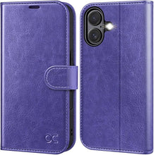 Load image into Gallery viewer, OCASE Compatible with iPhone 16 Wallet Case, PU Leather Flip Folio Case with Card Holders RFID Blocking Kickstand [Shockproof TPU Inner Shell] Phone Cover 6.1 Inch 2024, Purple
