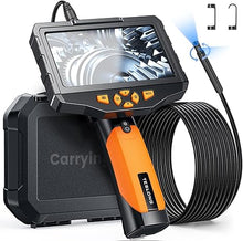 Load image into Gallery viewer, Dual Lens Inspection Camera with 360° Electric Rotation Probe, Teslong NTS300 Industrial Endoscope Camera, 16.5ft Waterproof Scope Camera Cable, 5&quot; IPS Screen Borescope, Tool for Pipe, Automotive
