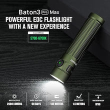 Load image into Gallery viewer, OLIGHT Baton3 Pro Max 2500 Lumens Rechargeable Compact EDC Flashlights with Safety Proximity Sensor, LED High Lumens Pocket Flashlight for Camping, Hiking and Emergency (Cool White Light: 5700~6700K)
