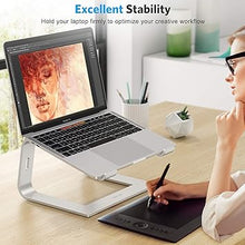 Load image into Gallery viewer, OMOTON Laptop Stand, Detachable Laptop Mount, Aluminum Laptop Holder Stand for Desk, Compatible with MacBook Air/Pro, Dell, HP, Lenovo and All Laptops (11-16 inch), Silver
