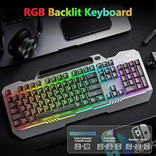 Load image into Gallery viewer, AULA Keyboard, T102 104 Keys Gaming Keyboard and Mouse Combo with RGB Backlit Quiet Computer Keyboard, All-Metal Panel, Waterproof Light Up PC Keyboard, USB Wired Keyboard Gaming for MAC Xbox PC Gamer
