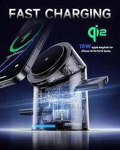 Load image into Gallery viewer, ZEEHOO 3 in 1 Charging Station for Apple Devices, Mag-Safe Charger Stand, Qi2 15W Auto-Rotating Wireless Charging Station for iPhone 16/15/14/13/12 Series&amp; AirPods&amp; iWatch(30W Charger Included) White
