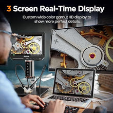 Load image into Gallery viewer, Elikliv Autofocus 4K Digital Microscope EM4K-AF, 8&quot; Coin Microscope, 52MP HDMI Microscope, Soldering Microscope for Electronic Repair, LCD Microscope for Adults, UHD Video Microsocpe, 10&quot; Stand, 64G
