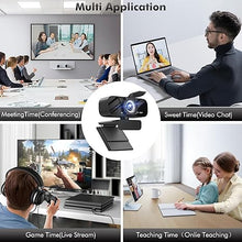 Load image into Gallery viewer, Full HD 1080P Webcam with Microphone, Adjustable FOV, Zoom, Software Control &amp; Privacy Cover, USB HD Computer Web Camera, Plug and Play, for Zoom/Skype/Teams, Conferencing and Video Calling
