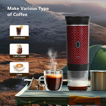 Load image into Gallery viewer, Portable Electric Espresso Machine, Travel Coffee Maker for Camping, Car Coffee Maker Self-Heating, Compatible with Ground Coffee &amp; NS Capsule for RV, Hiking, Office (African Totem)
