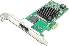 Load image into Gallery viewer, Gigabit Dual Ethernet Server PCIe2.0 x1,1Gb Network Card(NIC) with 2X RJ45 Ports Compatible with Intel LAN Adapter I350T2V2BLK Support Windows 10/Windows Server 2016/Linux/VMware
