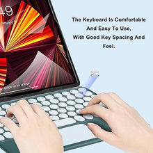 Load image into Gallery viewer, Wireless Keyboard with Touchpad, Ultra-Thin Rechargeable Bluetooth Keyboard Mini Wireless Keyboard with trackpad Round Key for iPad pro/iPad/iOS/Mac OS/Windows/Android (Dark Green)
