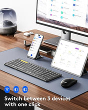 Load image into Gallery viewer, Foldable Keyboard and Mouse, Samsers Folding Bluetooth Keyboard Mouse Combo, 2.4G + BT5.0 x 2, Full-Size Portable Travel Keyboard &amp; USB-C Rechargeable Wireless Mouse for iOS Android Windows Mac OS
