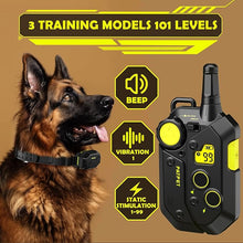 Load image into Gallery viewer, PATPET Dog Training Collar, 1.2 Mile Range 101 Training Levels Dog Shock Collar with Remote Control (15-150 lbs), Waterproof 100% Safe E Collar for Large Breed for Dogs Black with Bright Green
