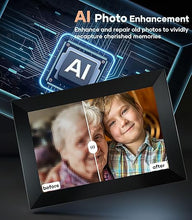 Load image into Gallery viewer, Cozyla Digital Picture Frame WiFi Free Unlimited Storage AI-Powered Send Pictures &amp; Video via Google Photos Email Web Browser App Digital Photo Frame Electronic Picture Frame Slideshow 10.1 Inch Black
