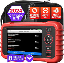 Load image into Gallery viewer, LAUNCH CRP129X Elite 2024 New OBD2 Scanner for Car, 8 Reset Oil/EPB/SAS/TPMS/BMS/Throttle/DPF Reset, Injector Coding, ABS SRS Transmission Engine Code Reader, Lifetime Free Update Scan Tool, Auto VIN
