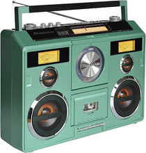 Load image into Gallery viewer, Studebaker Sound Station Portable Stereo Boombox with Bluetooth/CD/AM-FM Radio/Cassette Recorder (Teal)
