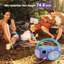 Load image into Gallery viewer, SingingWood NP030AB-CV Portable Karaoke System, Portable CD Player Boombox with Wireless for Home AM FM Stereo Radio, Headphone Jack, Portable Karaoke Supported AC or Battery Powered - Violet
