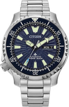 Load image into Gallery viewer, Citizen Men's Promaster Dive Fugu Automatic Stainless Steel Watch, Luminous, ISO Compliant, Silver/Blue Dial

