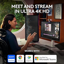 Load image into Gallery viewer, Logitech MX Brio Ultra HD 4K Collaboration and Streaming Webcam, 1080p at 60 FPS, Dual Noise Reducing Mics, Show Mode, USB-C, Webcam Cover, Works with Microsoft Teams, Zoom, Google Meet - Graphite
