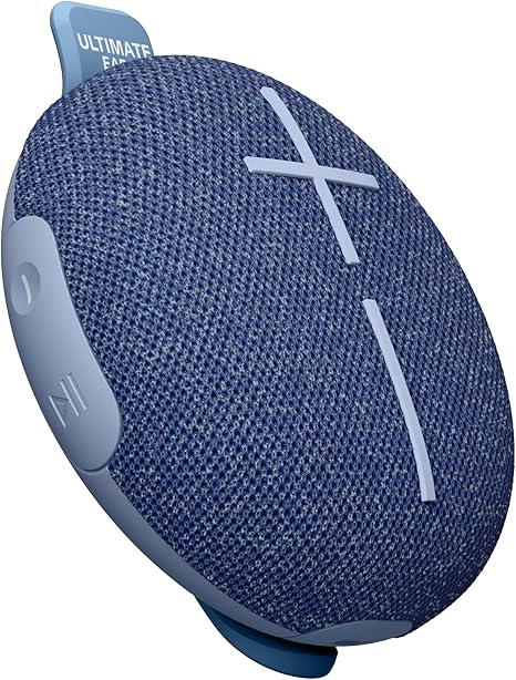 Ultimate Ears MINIROLL Ultra-Portable Waterproof Bluetooth Speaker, Big Bass, IP67 Dustproof, 131 ft (40 m) Range - Majestic Blue