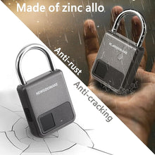 Load image into Gallery viewer, Fingerprint Padlock, Smart Padlock with USB Charging Support, Fingerprint Lock, Biometric Lock Suitable for Luggage, Bookcase, Suitcase, Backpack, Bike, School Locker, Gym Locker Lock(Gray)
