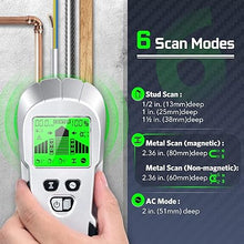 Load image into Gallery viewer, Stud Finder Wall Scanner Detector - Stud Wall Detector 6 in 1 Scanner Sensor Beam Finder with Upgraded Smart Sensor HD LCD Display for The Center and Edge of Wood, AC Wire, Metal and Studs Detection
