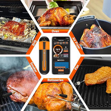 Load image into Gallery viewer, Wireless Meat Thermometer, Unlimited Range Bluetooth Meat Thermometer Wireless, IPX7 Smart Meat Thermometer for Turkey Beef Lamb, Remote Monitoring of BBQ Oven Air Fryer Smoker Thermometer
