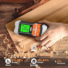 Load image into Gallery viewer, Dr.meter Wood Moisture Meter, 2 in 1 Pin &amp; Pinless Moisture Tester, Digital Dampness Moisture Sensor Detector for Wood Firewood Drywall Paper Floor Woodworking, Water Leak Detector
