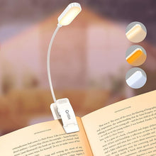 Load image into Gallery viewer, Gritin 16 LED Rechargeable Book Light for Reading in Bed-Eye Caring 3 Color Temperatures, Stepless Dimming Brightness,80Hrs Runtime,Lightweight Flexible Clip On Book Light for Book Lovers-White
