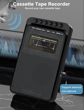 Load image into Gallery viewer, Portable Cassette Player, Cassette Tape Recorder via Bluit-in Microphone, Supports External Microphone Input, Cassette Tape Player Recorder with Retractable Handle,Headphone Jack,Big Speaker
