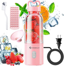 Load image into Gallery viewer, Portable Personal Blender 17 OZ/500 ML Juicer, 175W Personal Size Blender, Ideal for Smoothies, Ice Blending, Juicing, and Food Processing, Compact, Convenient, and Versatile (Pink)
