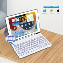 Load image into Gallery viewer, XIWMIX Ultra-Slim Wireless Bluetooth Keyboard - 7 Colors Backlit Universal Rechargeable Keyboard Compatible with iPad Pro/iPad Air/iPad 9.7/iPad 10.2/iPad Mini and Other iOS Android Windows Devices
