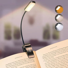Load image into Gallery viewer, Gritin 9 LED Rechargeable Book Light for Reading in Bed -Eye Caring 3 Color Temperatures,Stepless Dimming Brightness,80 Hrs Runtime Small Lightweight Clip On Book Reading Light for Studying
