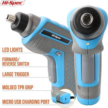 Load image into Gallery viewer, Hi-Spec 35pc Blue tool kit with 3.6V USB Electric Screwdriver and drill set. Complete general tool set
