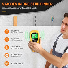 Load image into Gallery viewer, Stud Finder Wall Scanner - 5 in 1 Electronic Stud Sensor Joist Drywall Wall Detector Beam Depth Finder with LCD Display for Wood AC Wire Metal Studs Detection
