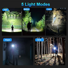 Load image into Gallery viewer, Rechargeable Flashlights 990,000 High Lumens - 2 Pack, Super Bright 12 Hours Long Life LED Flashlight with 5 Modes, High Powered Flash Light for Home, Outdoor
