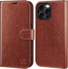 Load image into Gallery viewer, OCASE Compatible with iPhone 16 Pro Wallet Case, PU Leather Flip Folio Case with Card Holders RFID Blocking Kickstand [Shockproof TPU Inner Shell] Phone Cover 6.3 Inch 2024, Dark Brown
