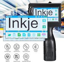 Load image into Gallery viewer, Handheld Printer Portable Labeler M6 600g with 4.3 Inch HD LED Touch Screen use for QR-Code Barcode Date Logo Batch Print on Card Bag Box Wood Glass Plastic with Black Ink Cartridge with Pen (ZF-M6)
