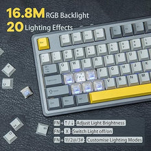 Load image into Gallery viewer, AJAZZ AK980 98% Mechanical Keyboard, BT5.0/USB-C/2.4GHz Wireless Gaming Keyboard, Hot Swappable Creamy Custom Keyboard with 1.14’’ TFT Screen, Knob, RGB for Win/Mac (Black, Gift V2 Switch)
