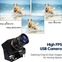 Load image into Gallery viewer, SVPRO USB Camera 1080P Full HD Webcam 2MP Machine Vision Industrial Camera 2.8-12mm Varifocal Lens Manual Focus Webcam 100fps/60fps/30fps for Windows,Mac,Linux,Android
