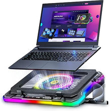 Load image into Gallery viewer, AICHESON Gaming Laptop Cooling Pad with Full RGB Lights, Powerful Cooler Fan Stand for 15-19 inch Gamer Heavy Duty Laptops and PC Computers
