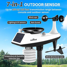 Load image into Gallery viewer, WiFi Weather Station 7-in-1, Home Weather Stations Wireless Indoor Outdoor with Rain Gauge and Wind Speed, Weather Station with Smart APP, Thermo-Hygrometer Sensor, Solar Powered Outdoor Sensor
